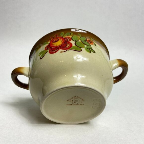 Made in Poland vintage porcelain sugar bowl or tureen wild rose - Picture 4 of 8